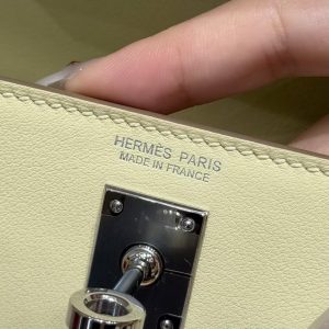 Hermes Kelly Danse 22 Bag Handmade In Swift Calfskin Leather Silver Hardware I8 Jaune Milton - Image 16
