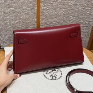 Hermes Kelly Elan Handmade In Box Calfskin Leather Gold Hardware 55 Rouge H - Image 2