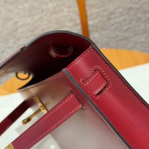 Hermes Kelly Elan Handmade In Box Calfskin Leather Gold Hardware 55 Rouge H - Image 13