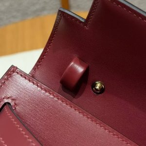 Hermes Kelly Elan Handmade In Box Calfskin Leather Gold Hardware 55 Rouge H - Image 5