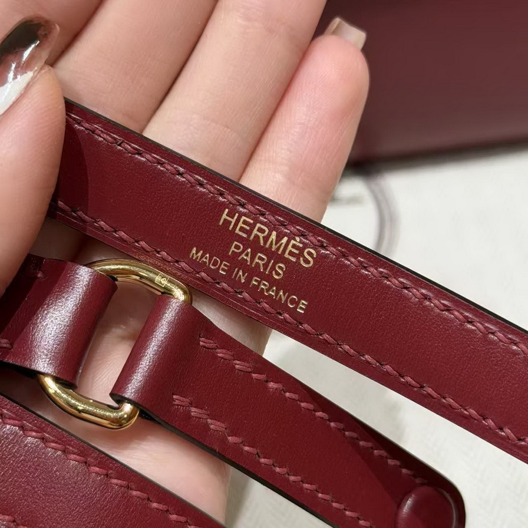 Hermes Kelly Elan Handmade In Box Calfskin Leather Gold Hardware 55 Rouge H - Image 4