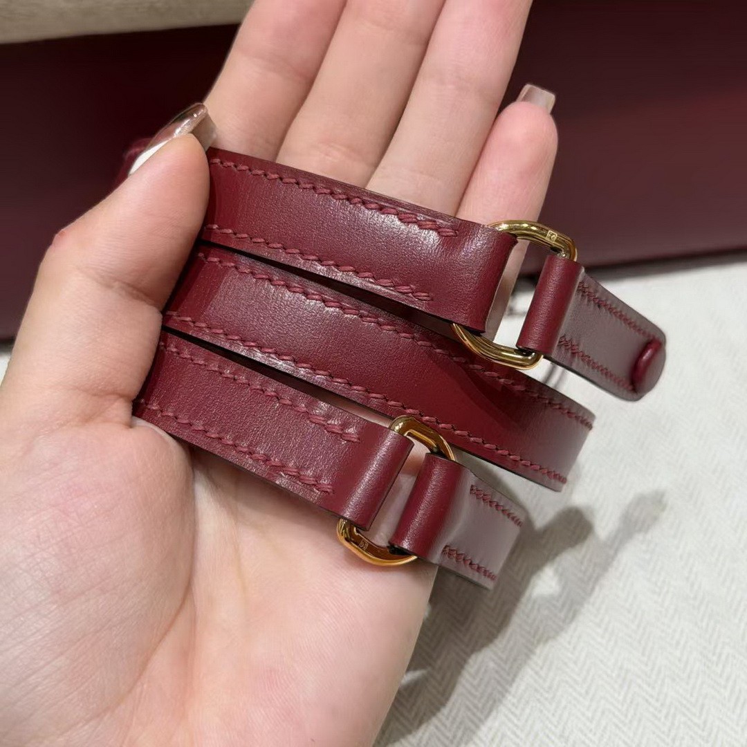 Hermes Kelly Elan Handmade In Box Calfskin Leather Gold Hardware 55 Rouge H - Image 3