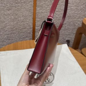 Hermes Kelly Elan Handmade In Box Calfskin Leather Silver Hardware 55 Rouge H - Image 18