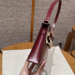 Hermes Kelly Elan Handmade In Box Calfskin Leather Silver Hardware 55 Rouge H - Image 17