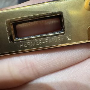 Hermes Kelly Elan Handmade In Chèvre Leather Gold Hardware 73 Blue Saphir - Image 13