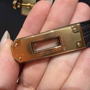 Hermes Kelly Elan Handmade In Chèvre Goatskin Leather Gold Hardware 89 Noir - Image 13