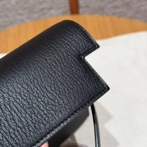 Hermes Kelly Elan Handmade In Chèvre Goatskin Leather Gold Hardware 89 Noir - Image 8