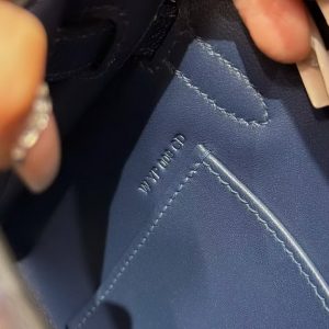 Hermes Kelly Elan Handmade In Chèvre Leather Gold Hardware S4 Deep Blue - Image 10