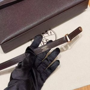 Hermes Kelly Elan Handmade In Chèvre Leather Rose Gold Hardware 0G Rouge Sellier - Image 7