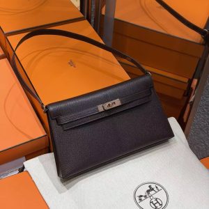 Hermes Kelly Elan Handmade In Chèvre Leather Rose Gold Hardware 0G Rouge Sellier - Image 3