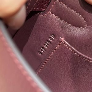 Hermes Kelly Elan Handmade In Chèvre Leather Silver Hardware 57 Bordeaux - Image 15