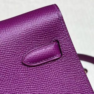 Hermes Kelly Elan Handmade In Epsom Calfskin Leather Gold Hardware P9 Anemone - Image 17