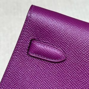 Hermes Kelly Elan Handmade In Epsom Calfskin Leather Gold Hardware P9 Anemone - Image 13