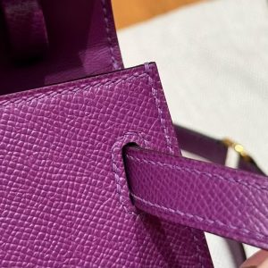 Hermes Kelly Elan Handmade In Epsom Calfskin Leather Gold Hardware P9 Anemone - Image 11