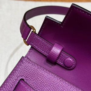 Hermes Kelly Elan Handmade In Epsom Calfskin Leather Gold Hardware P9 Anemone - Image 4