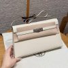 Hermes Kelly Elan Handmade In Epsom Calfskin Leather Silver Hardware 10 Craie