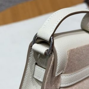 Hermes Kelly Elan Handmade In Epsom Calfskin Leather Silver Hardware 10 Craie - Image 6