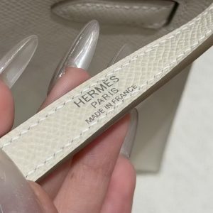 Hermes Kelly Elan Handmade In Epsom Calfskin Leather Silver Hardware 10 Craie - Image 3
