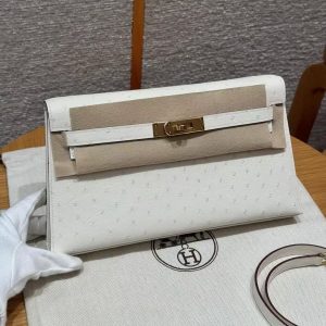 Hermes Kelly Elan Handmade In KK Ostrich Leather from South Africa Gold Hardware I2 Nata