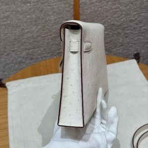 Hermes Kelly Elan Handmade In KK Ostrich Leather from South Africa Gold Hardware I2 Nata - Image 20