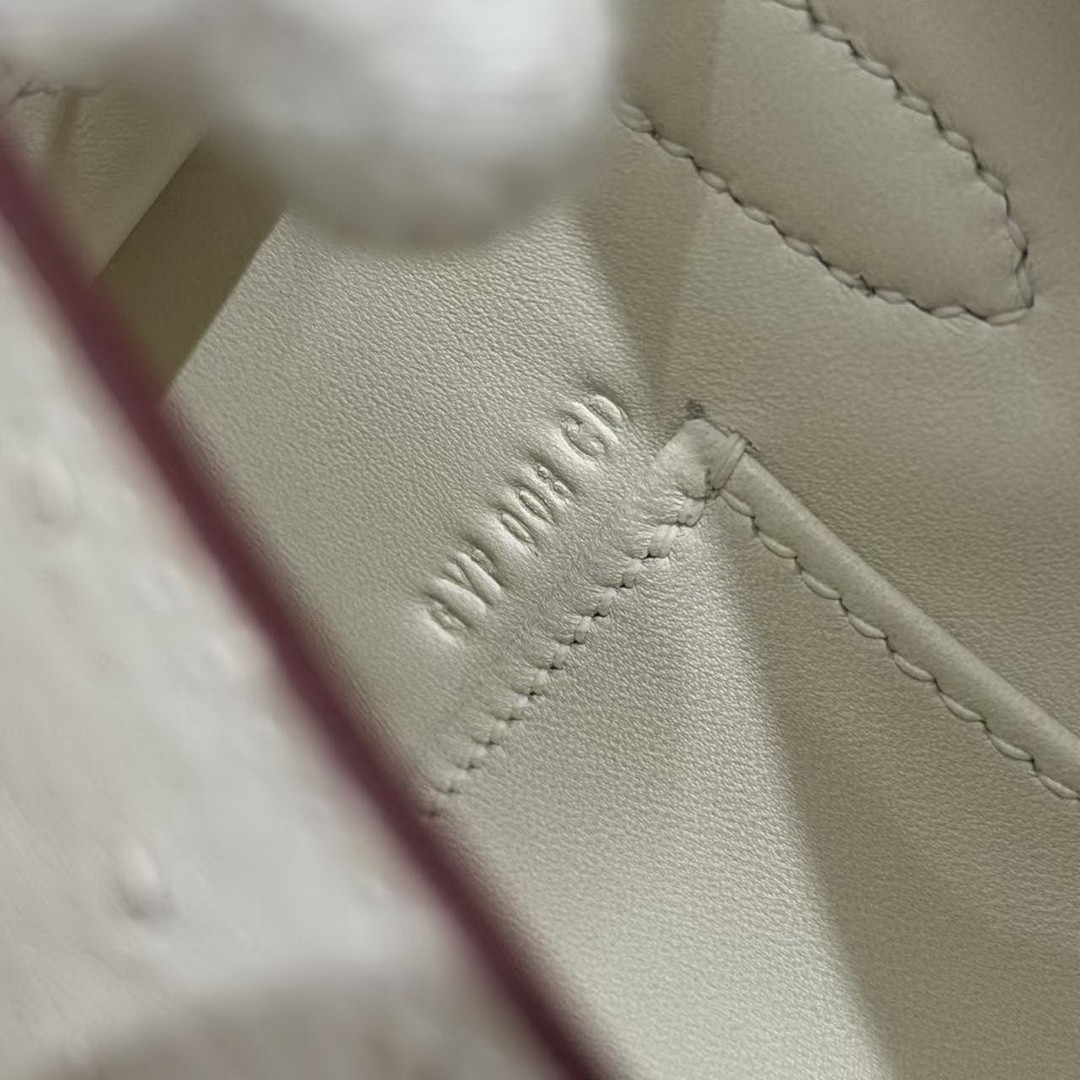 Hermes Kelly Elan Handmade In KK Ostrich Leather from South Africa Gold Hardware I2 Nata - Image 16