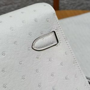 Hermes Kelly Elan Handmade In KK Ostrich Leather from South Africa Gold Hardware I2 Nata - Image 11