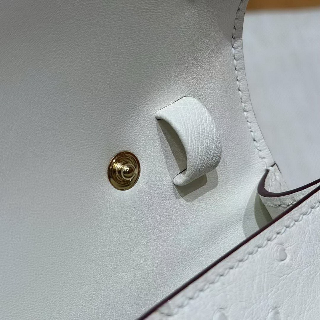 Hermes Kelly Elan Handmade In KK Ostrich Leather from South Africa Gold Hardware I2 Nata - Image 7