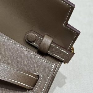 Hermes Kelly Elan Handmade In Madame Calfskin Leather Gold Hardware 18 Etoupe - Image 6