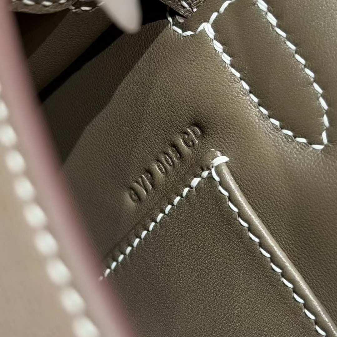 Hermes Kelly Elan Handmade In Madame Calfskin Leather Silver Hardware 18 Etoupe - Image 11