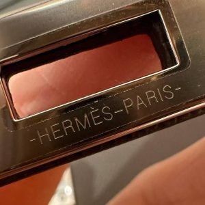 Hermes Kelly Elan Handmade In Madame Calfskin Leather Silver Hardware 8F Gris Etain - Image 7