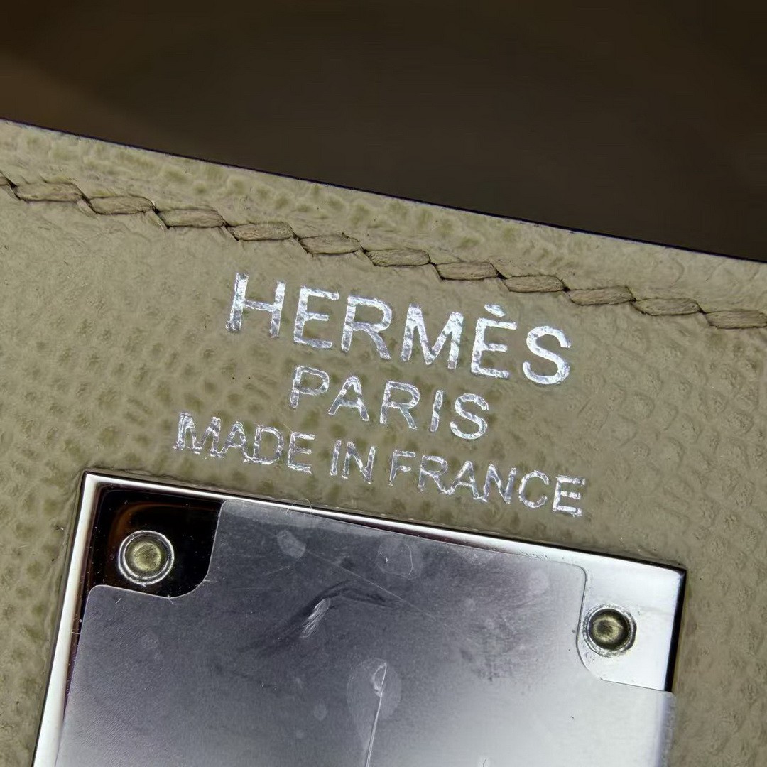 Hermes Kelly Elan Handmade In Madame Calfskin Leather Silver Hardware S2 Trench - Image 15
