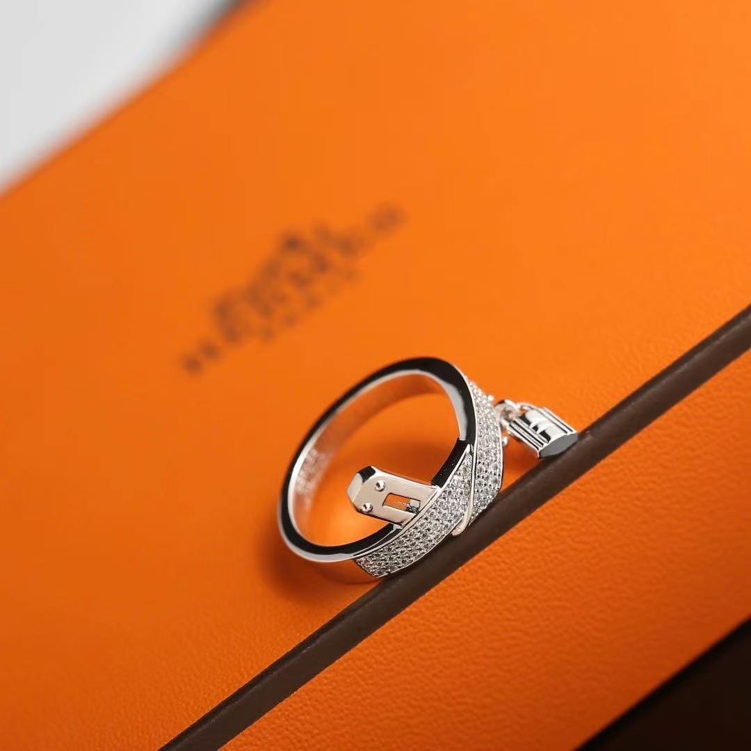 Hermes Kelly Gavroche Ring Rose Gold H222618B 00049 - Image 6