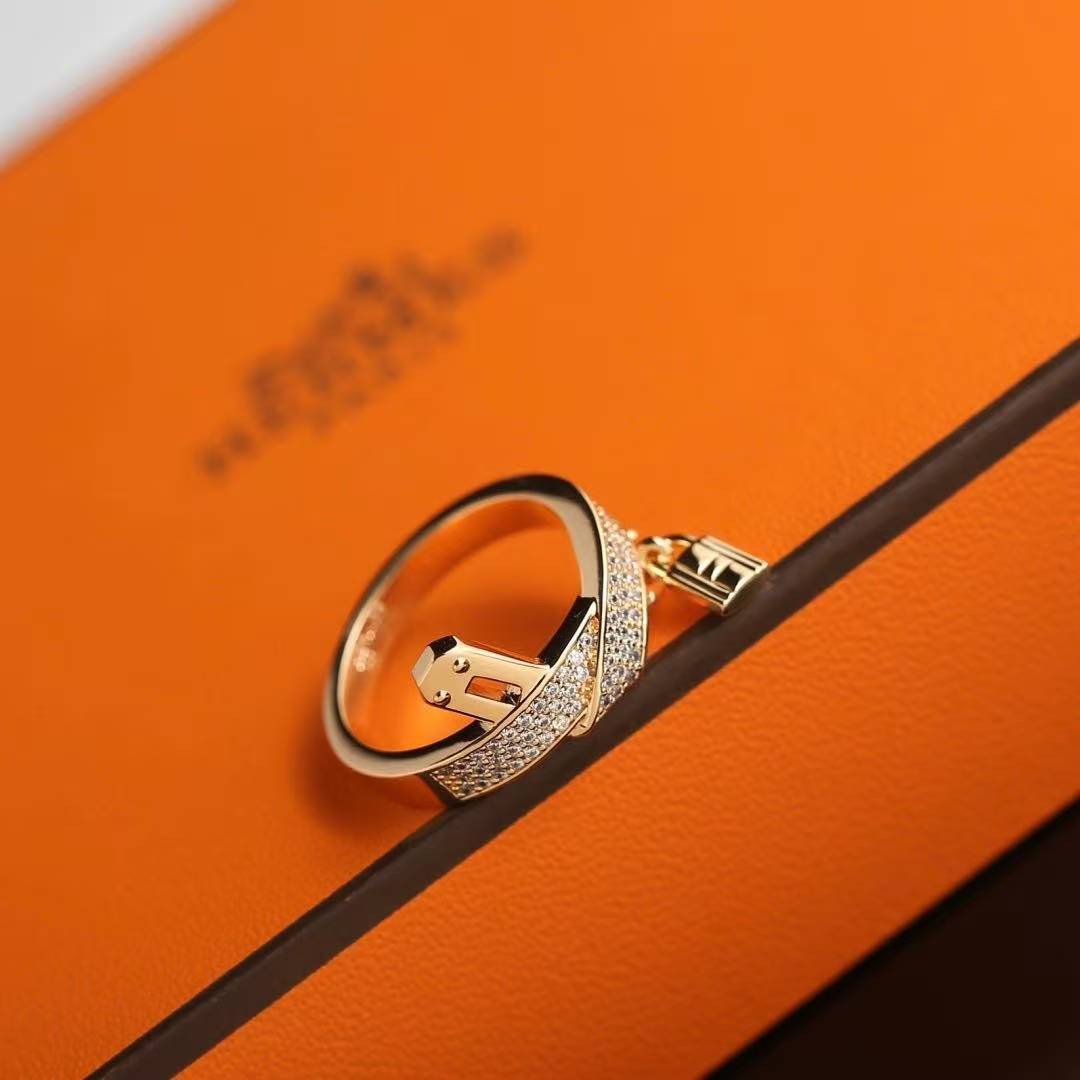 Hermes Kelly Gavroche Ring Rose Gold H222618B 00049 - Image 5