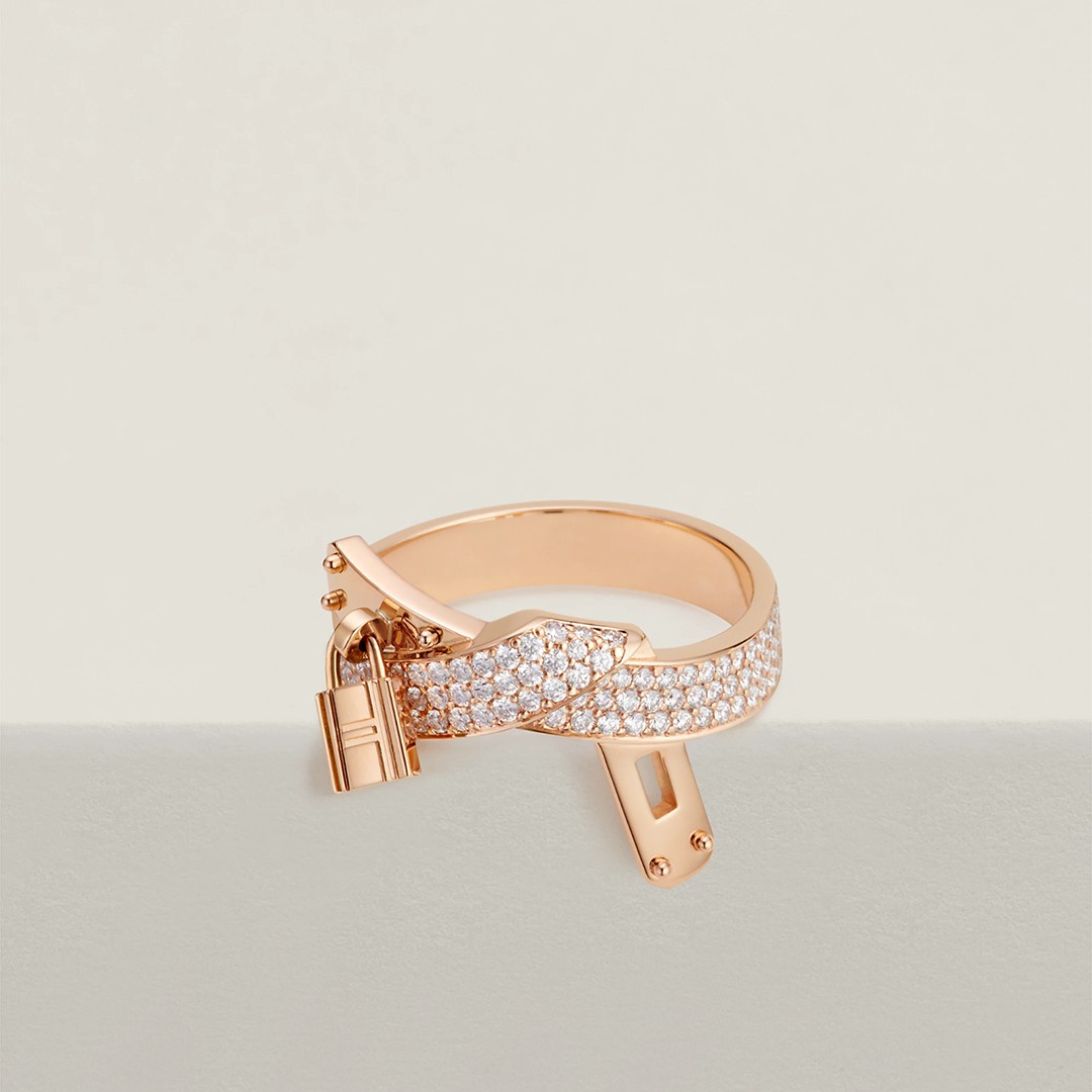 Hermes Kelly Gavroche Ring Rose Gold H222618B 00049