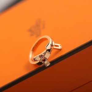 Hermes Kelly Gavroche Ring Rose Gold H222619B 00048 - Image 7