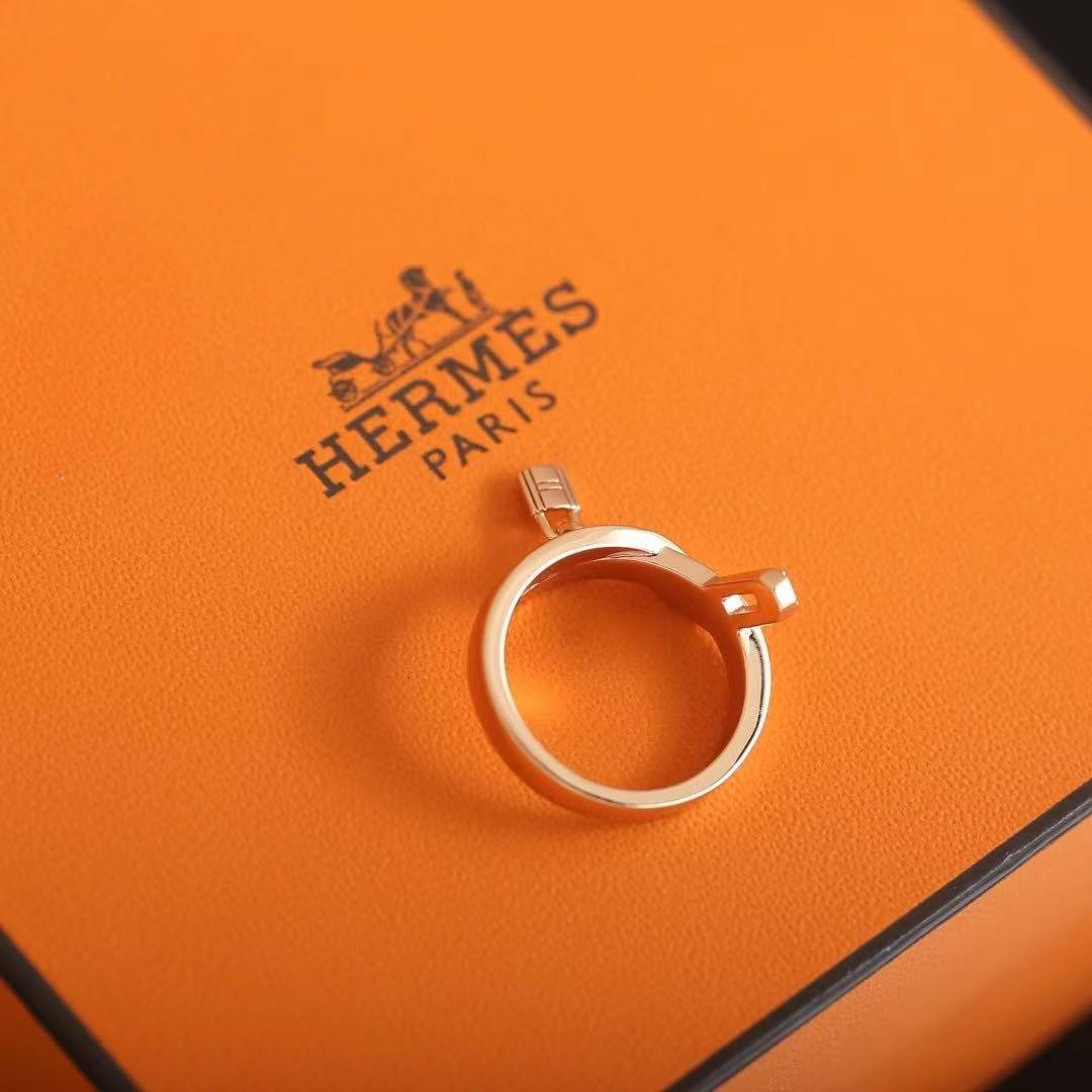 Hermes Kelly Gavroche Ring Rose Gold H222619B 00048 - Image 5