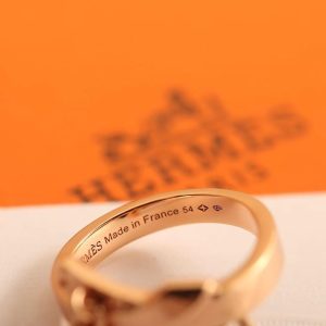Hermes Kelly Gavroche Ring Rose Gold H222619B 00048 - Image 4