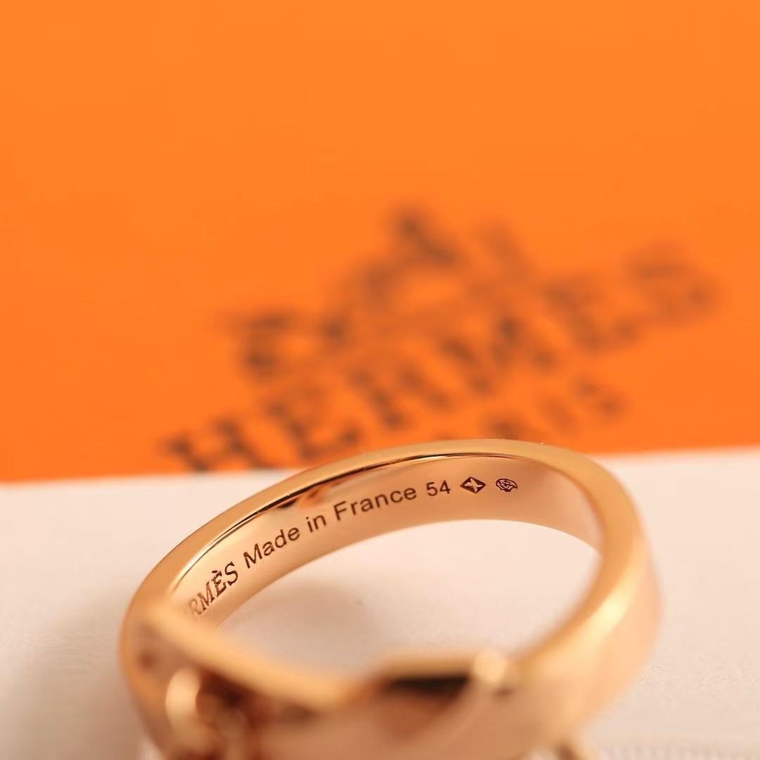 Hermes Kelly Gavroche Ring Rose Gold H222619B 00048 - Image 4