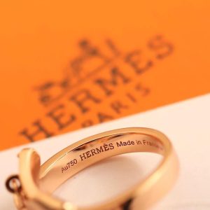 Hermes Kelly Gavroche Ring Rose Gold H222619B 00048 - Image 3