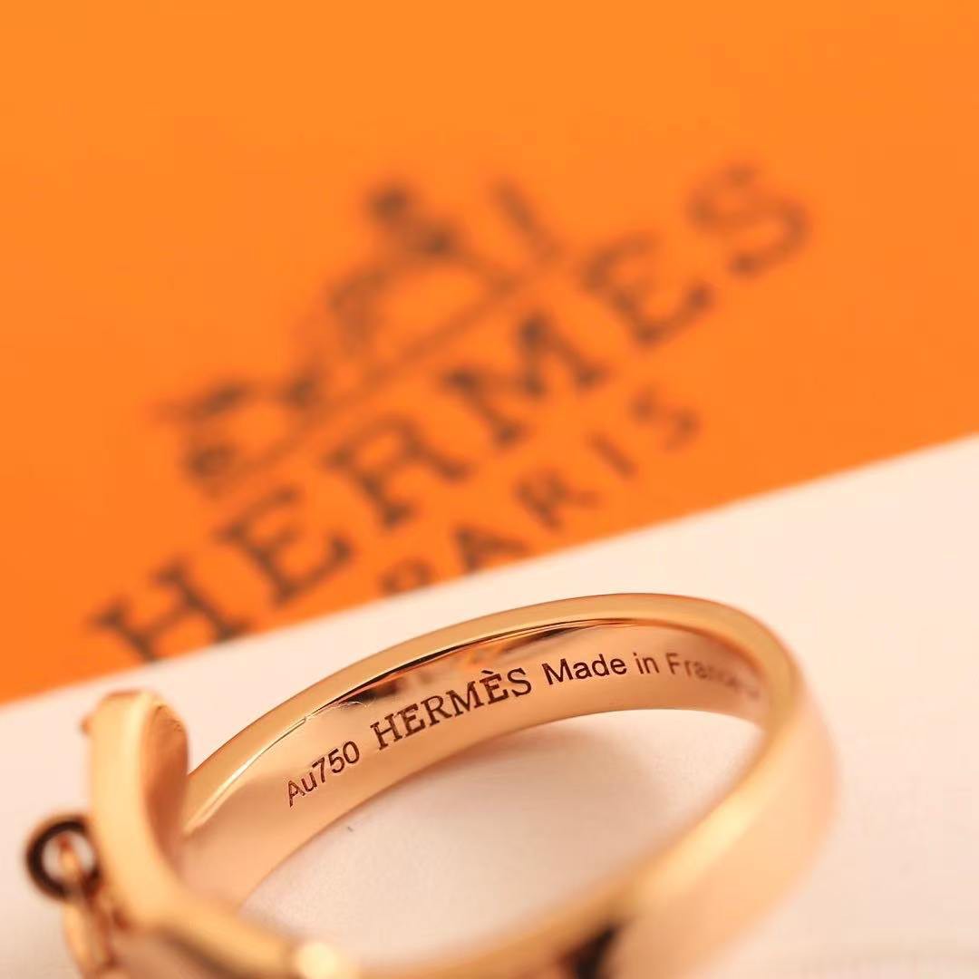 Hermes Kelly Gavroche Ring Rose Gold H222619B 00048 - Image 3