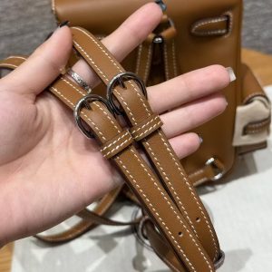 Hermes Kelly Jump Backpack Handmade In Swift Calfskin Leather Silver Hardware 37 Gold - Image 4