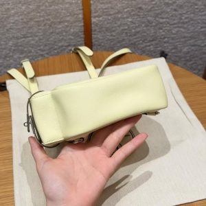 Hermes Kelly Jump Backpack Handmade In Swift Calfskin Leather Silver Hardware I8 Jaune Milton - Image 14
