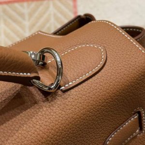 Hermes Kelly Maxi 42 Bag Handmade In Togo Calfskin Leather Silver Hardware 37 Gold - Image 13
