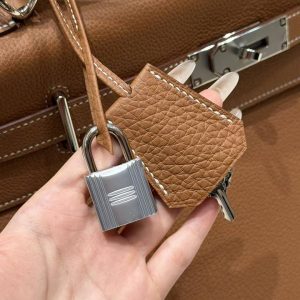 Hermes Kelly Maxi 42 Bag Handmade In Togo Calfskin Leather Silver Hardware 37 Gold - Image 10