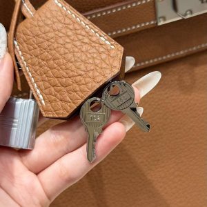 Hermes Kelly Maxi 42 Bag Handmade In Togo Calfskin Leather Silver Hardware 37 Gold - Image 9