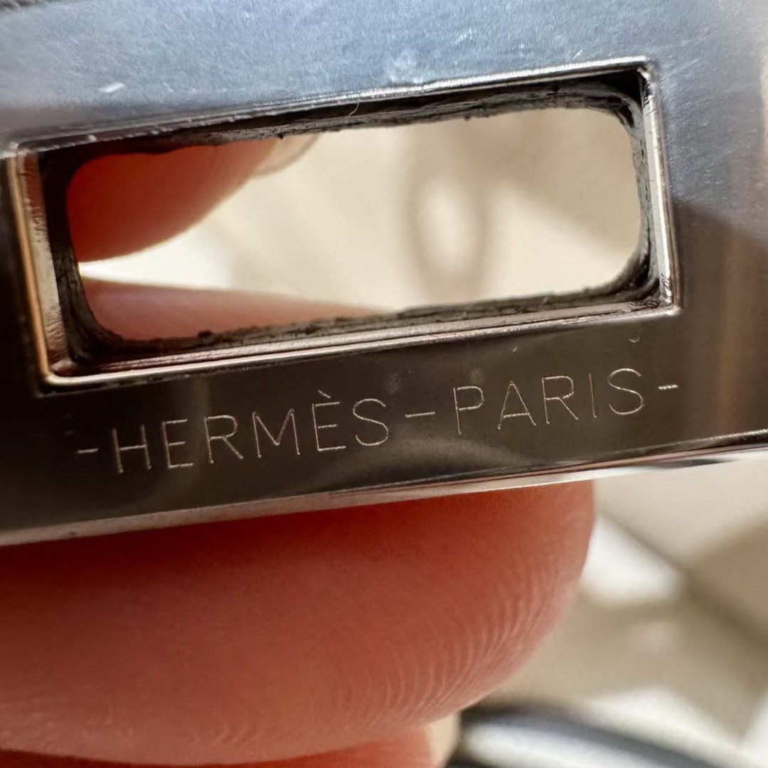 Hermes Kelly Mini 2 19 CM Bag Handmade In Epsom Calfskin Leather Silver Hardware 10 Craie J7 Blue Lin - Image 10