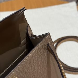 Hermes Kelly Mini 2 19 CM Bag Handmade In Epsom Calfskin Leather Gold Hardware 18 Etoupe 3G Alezan 4B Biscuit - Image 14