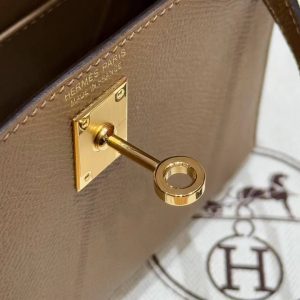 Hermes Kelly Mini 2 19 CM Bag Handmade In Epsom Calfskin Leather Gold Hardware 3G Alezan - Image 13