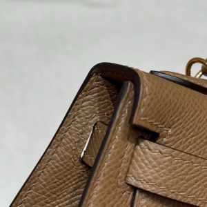 Hermes Kelly Mini 2 19 CM Bag Handmade In Epsom Calfskin Leather Gold Hardware 3G Alezan - Image 8