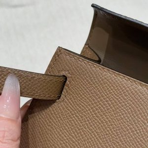 Hermes Kelly Mini 2 19 CM Bag Handmade In Epsom Calfskin Leather Gold Hardware 3G Alezan - Image 6